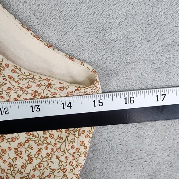 Women's Paper Crane Floral Print Sleeveless Tiered Blouse Top Size XS - Picture 9 of 11